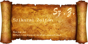 Szikszai Zoltán névjegykártya