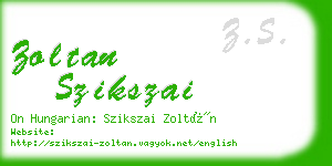 zoltan szikszai business card